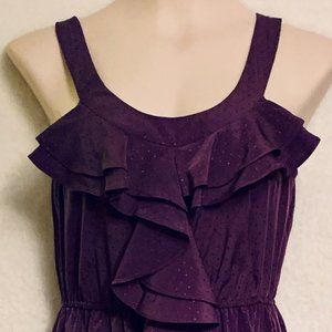 ELLE purple dotted ruffled dress size XS